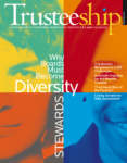 AGB Trusteeship Magazine, May/June 2014 with cover article "Why Boards Must Become Diversity Stewards"