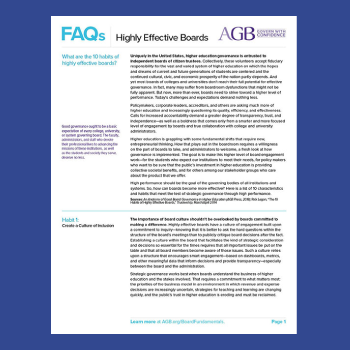 Highly Effective Boards FAQ