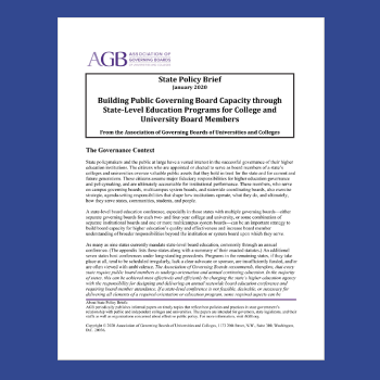 Building Public Governing Board Capacity