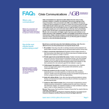 AGB FAQs Crisis Communications