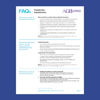 AGB FAQs Presidential Assessments