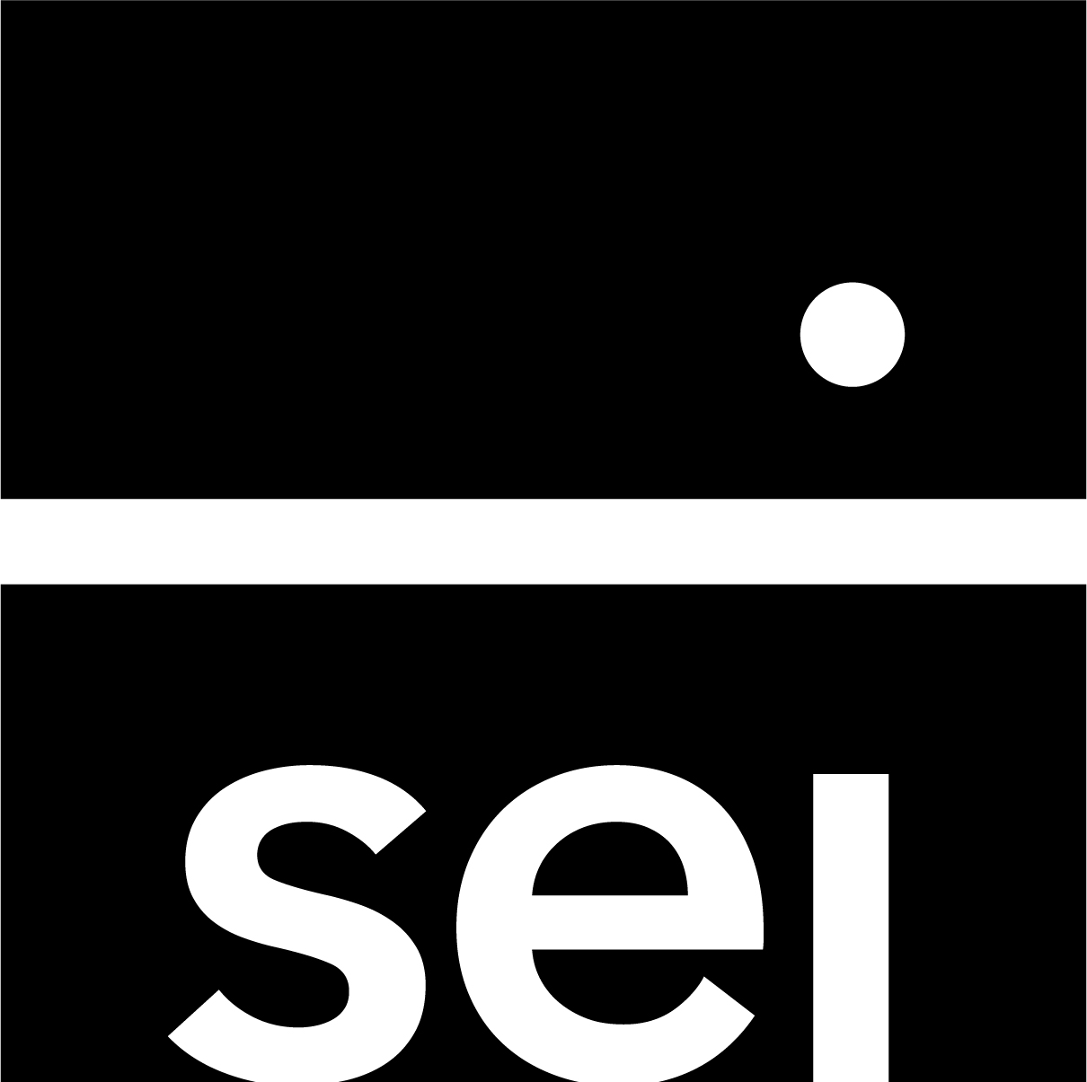 black and white SEI logo