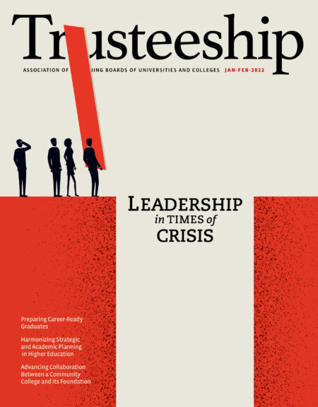 AGB Trusteeship Magazine January/February 2022 with cover article "Leadership in Times of Crisis"