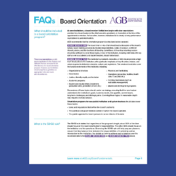 AGB FAQs Board Orientation