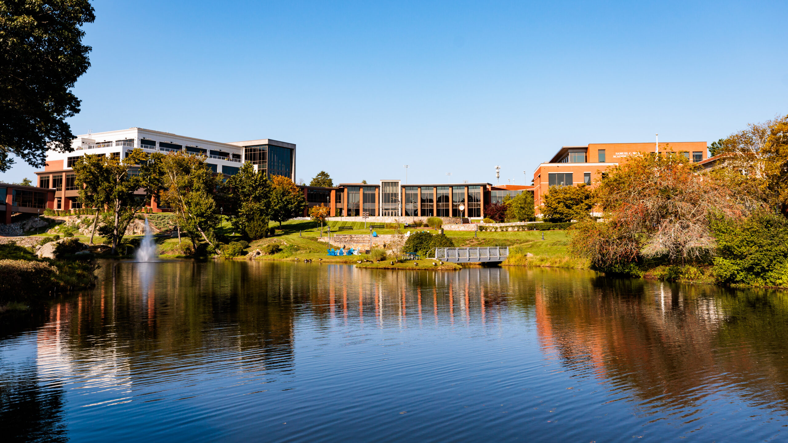 A photo of the Endicott College campus